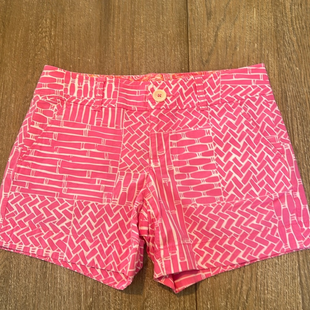 Lilly Pulitzer Vintage Pink Bamboo Resort Shorts Size 4
